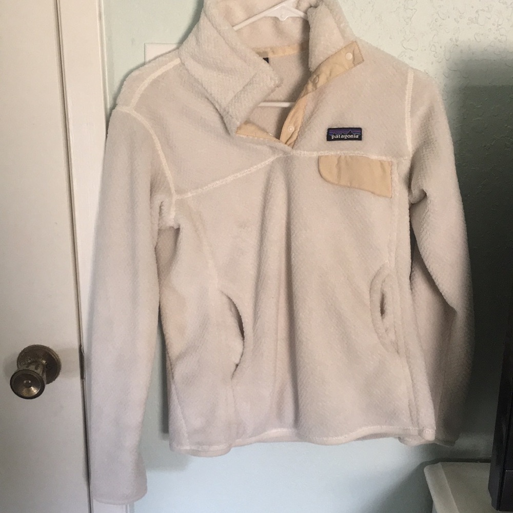 white Patagonia sweater